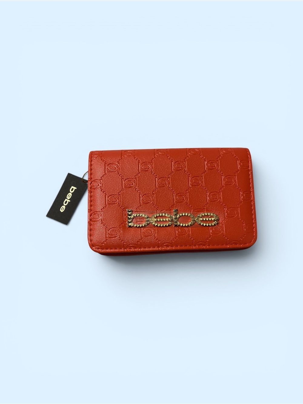 CeliaB Red Quilted Crossbody Wallet with Gold Logo
